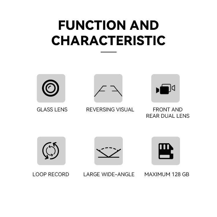 64G Front Rear Dual Recording Car DVR