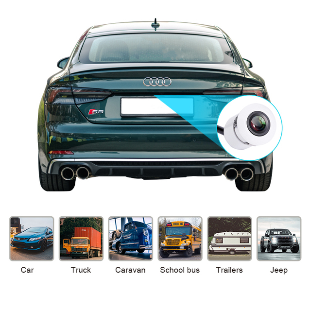 CVBS White Metal Night Vision Rearview Camera