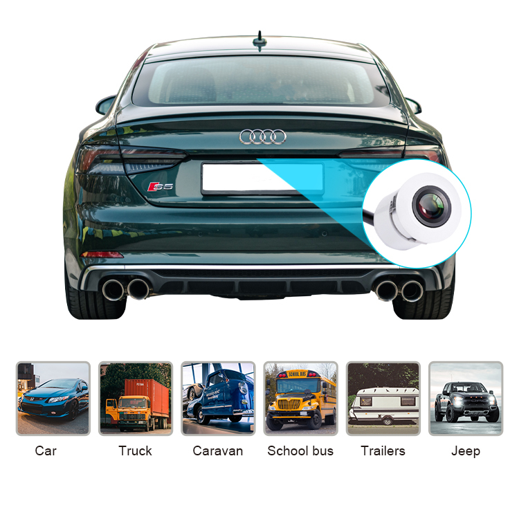 CVBS White Metal Night Vision Rearview Camera