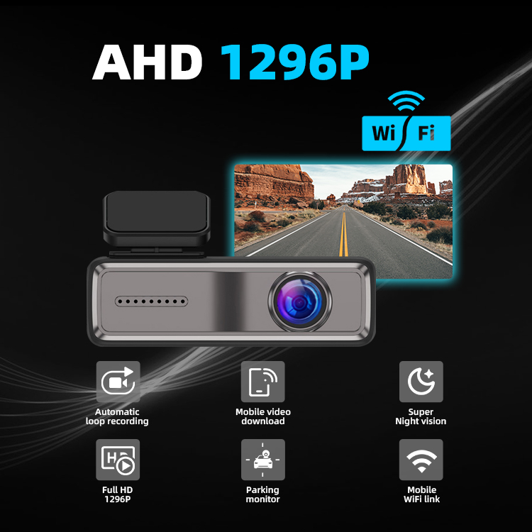 Wifi APP Control Car Dash Cam 256G Full HD 1296P Black Box