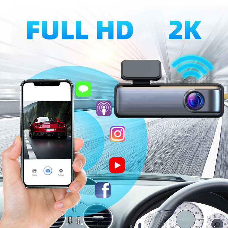 140 Degree Wide Angle 1440P 2K Car Video Recorder DVR Support 256GB