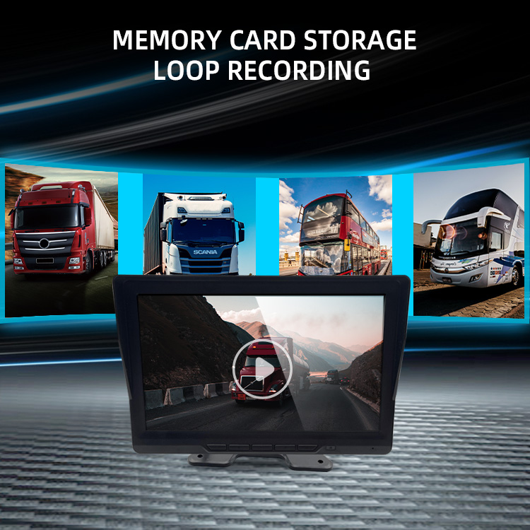 24H Parking Monitor ADAS BSD 4CH Camera Monitor System for Truck Bus - Supports 128GB