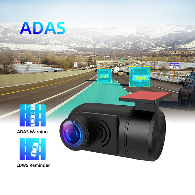 ADAS ड्राइव सहायता कार ब्लैक बॉक्स USB DVR 720P डैश कैम कैमरा