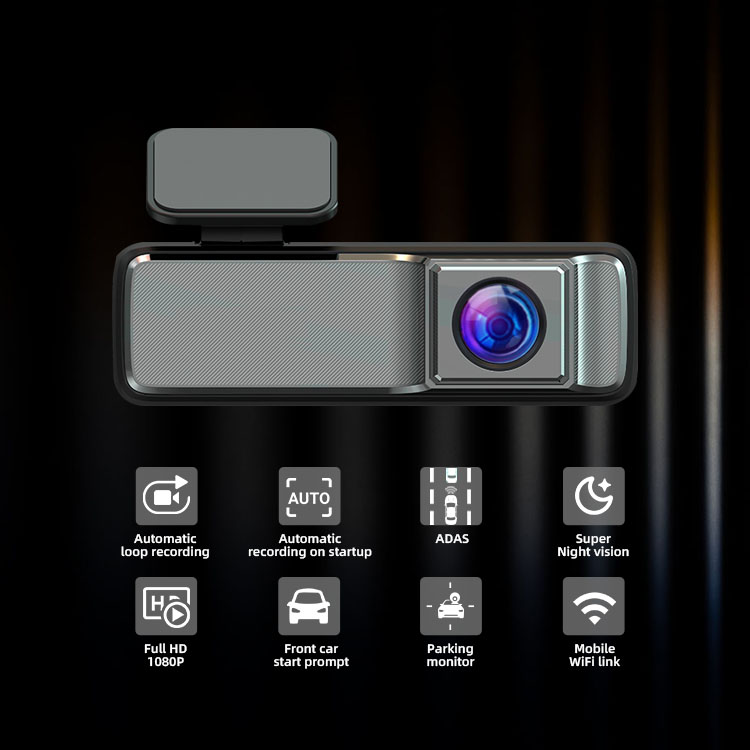 HD ADAS Recorder 160 Degree Wide Angle 24H Parking Monitoring WiFi DVR Dash Cam