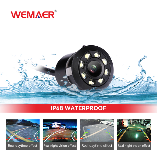 CVBS 18.5 LED Light Metal Rearview Camera Waterproof Night Vision Car Reverse Camera