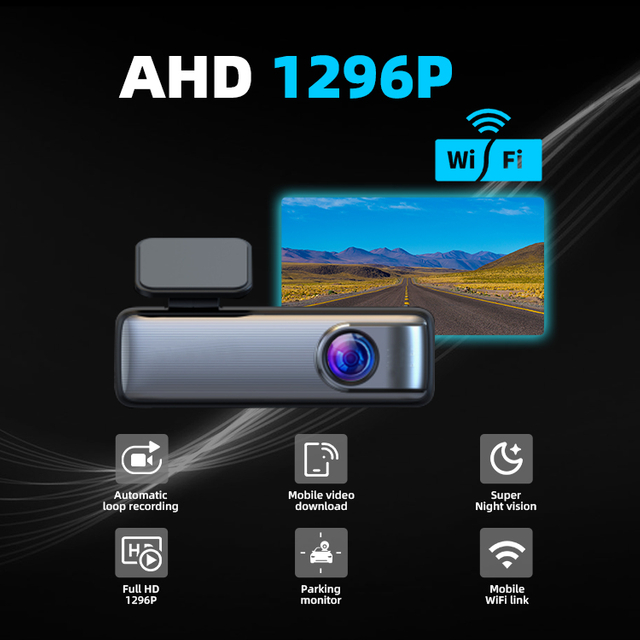 WiFi Dash Cam For Cars Black Box 1296P 160 Degree Video Recorder Camera
