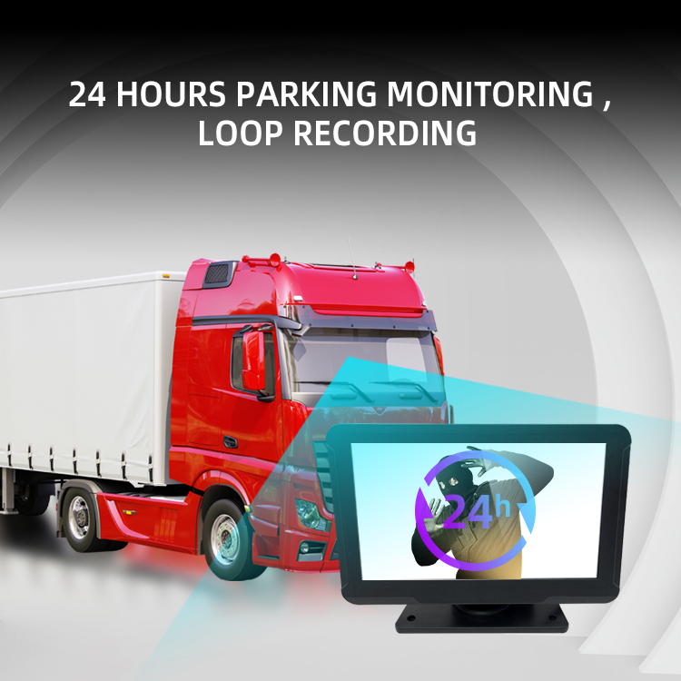 Truck 2 Lens Monitor System with Voice Control, Loop Recording & 24H Parking Monitor