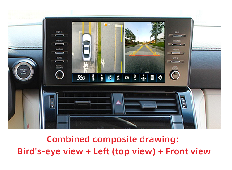 Sistema de cámara de automóvil de 360 grados con decodificador incorporado para Toyota Land Cruiser LC300