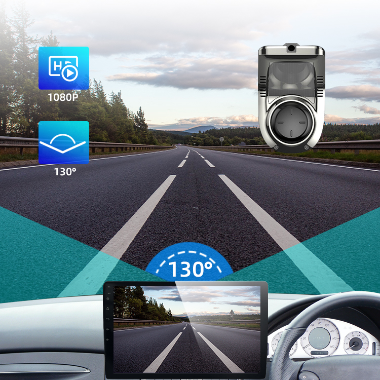 130 Degree Dual Lens Dash Cam Camera Reverse 1080P Front & Rear Dashcam With ADAS