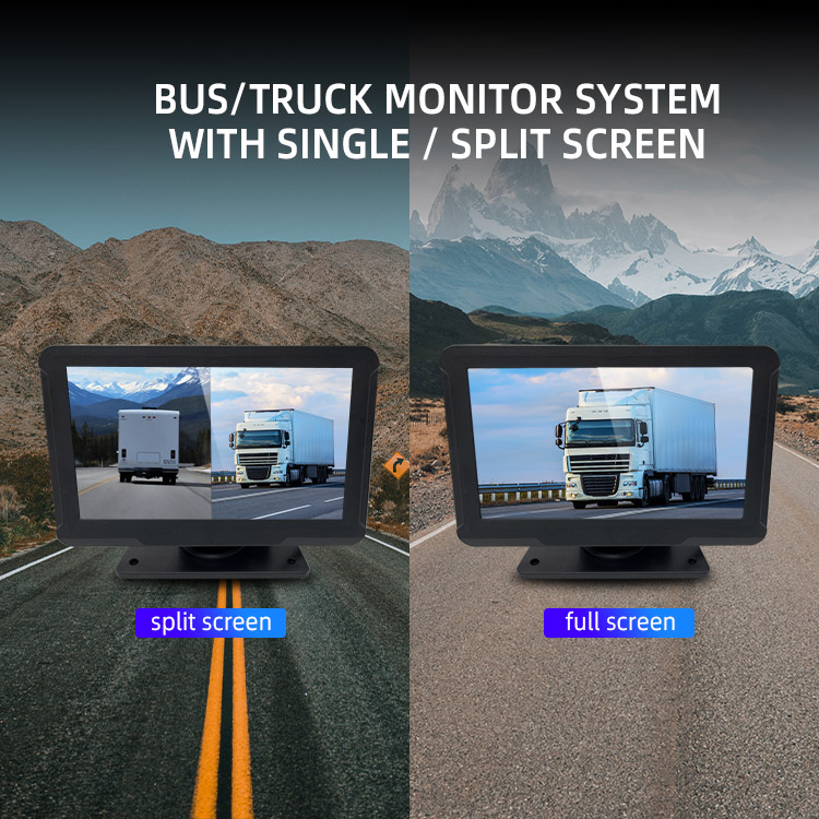 720P 1080P Voice Control 2 Channel Truck Bus RV Camera Monitor System