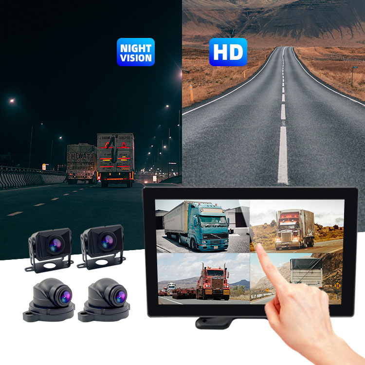 4 Ways Camera Quad Split Screen Monitor BSD Blind Spot Pedestrian Monitoring System