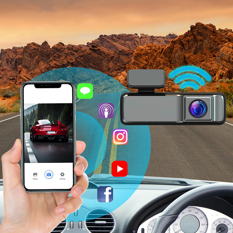 WIFI 1080P+1080P Dual Lens Dash Cam 130 Degree + 110 Degree Front and Rear Double Cameras