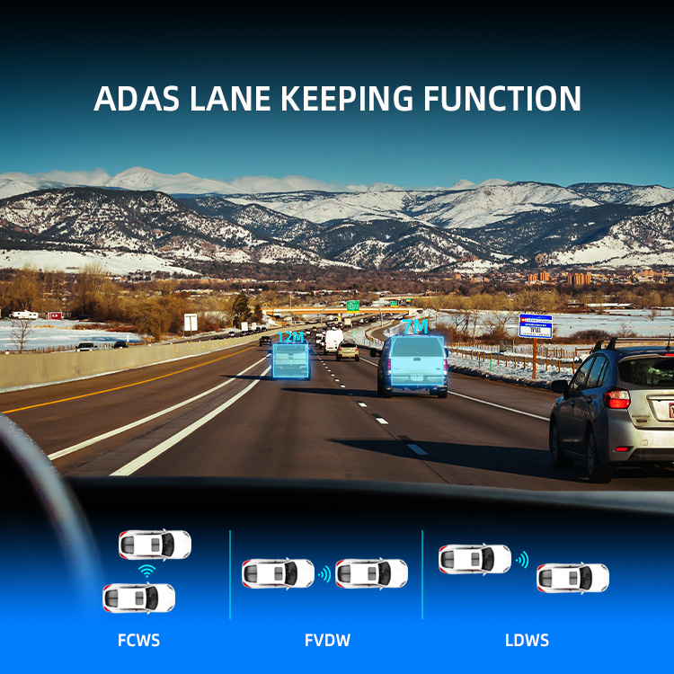 24H Parking Monitor ADAS BSD 4CH Camera Monitor System for Truck Bus - Supports 128GB