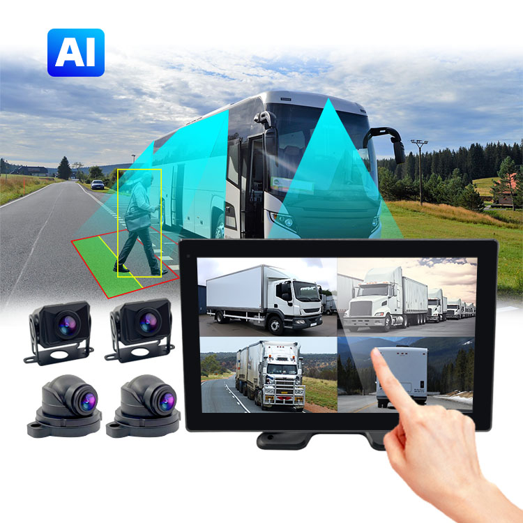 4 Ways Camera Quad Split Screen Monitor BSD Blind Spot Pedestrian Monitoring System