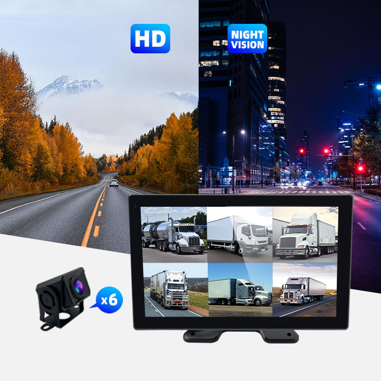 Voice Control 6 Channels Cameras Monitor ADAS Blind Spot BSD System