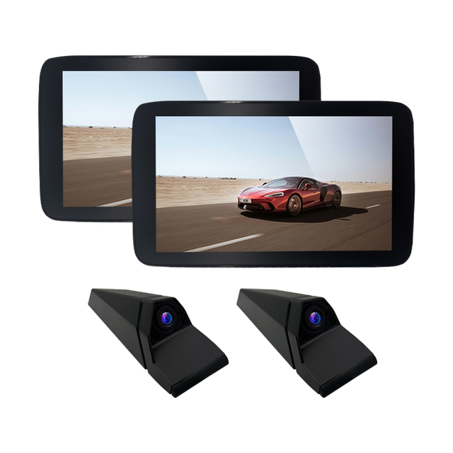 Blind Spot Left Right 2 Side Mirror Camera Dual Monitor System BSD DVR For Car