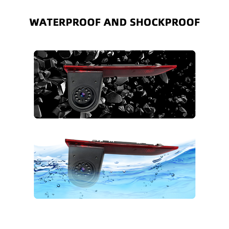 Vehicle Brake Lights IP68 Waterproof HD Night Vision Rearview Camera For Ford Transit Custom with LED 2016.5-Current