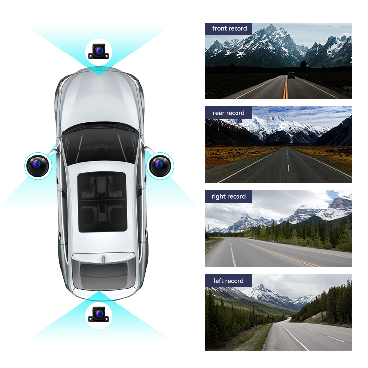 LVDS Cable Four Way Car Camera Kit 3D Panorama 360 Car Camera 