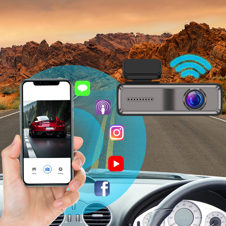 Wifi APP Control Car Dash Cam 256G Full HD 1296P Black Box