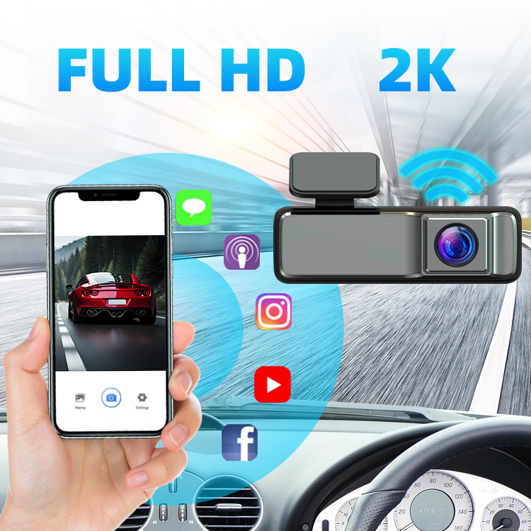 2K 256G Car Dash Camera Wifi Black Box With 24 Hours Parking Monitoring 
