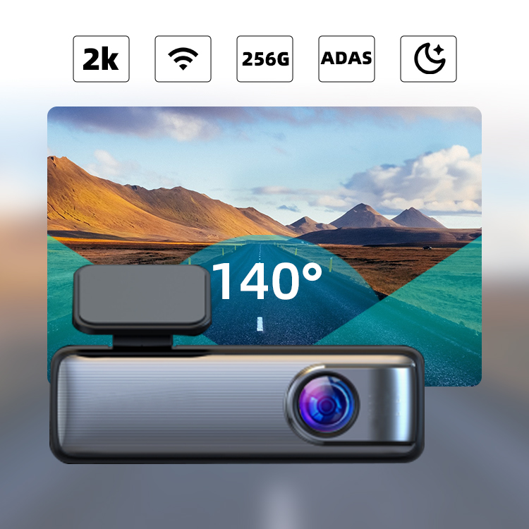 140 Degree Wide Angle 1440P 2K Car Video Recorder DVR Support 256GB