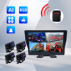 Vehicle Monitor With 4-Way AI Pedestrian Recognition Truck Camera System and BSD Sound and Light Alarm