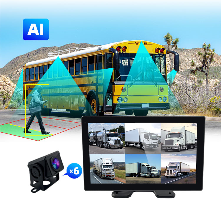Voice Control 6 Channels Cameras Monitor ADAS Blind Spot BSD System