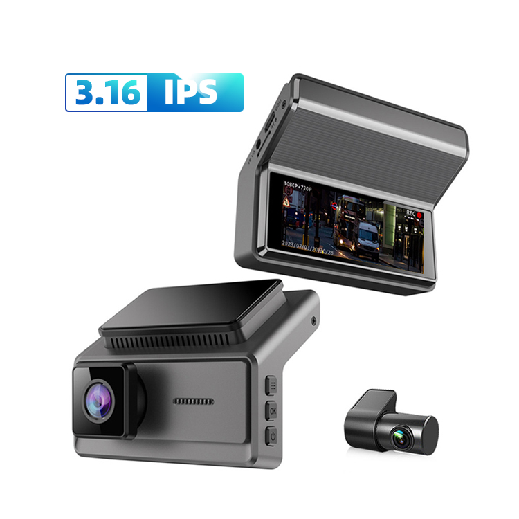 3.16" IPS Screen Video Recorder Mini Dash Cam 1080P +720P Dual Lens DVR Car Black Box