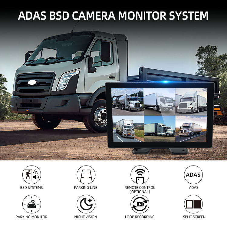 Voice Control 6 Channels Cameras Monitor ADAS Blind Spot BSD System