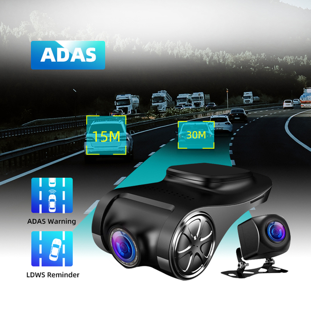 ADAS Car Camera Wifi Dash Cam Driving Recording Car Black Box With Reverse Camera