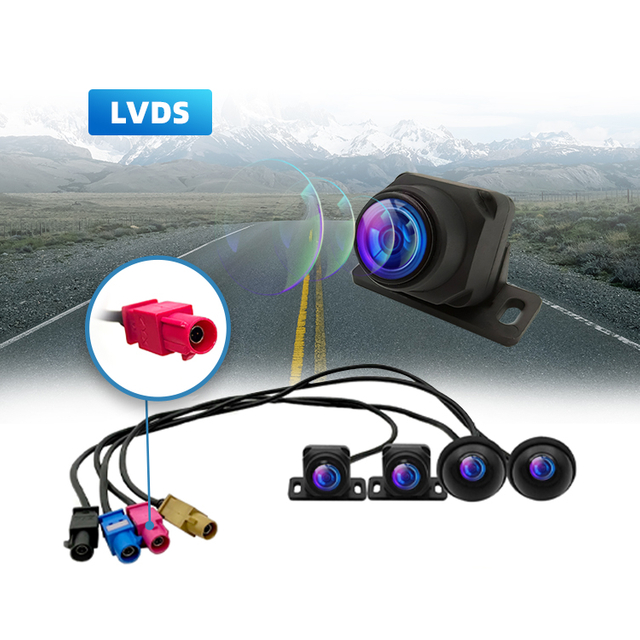 LVDS Cable Four Way Car Camera Kit 3D Panorama 360 Car Camera 