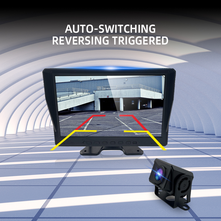 Vehicle Monitor With 4-Way AI Pedestrian Recognition Truck Camera System and BSD Sound and Light Alarm