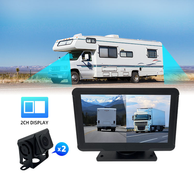 720P 1080P Voice Control 2 Channel Truck Bus RV Camera Monitor System