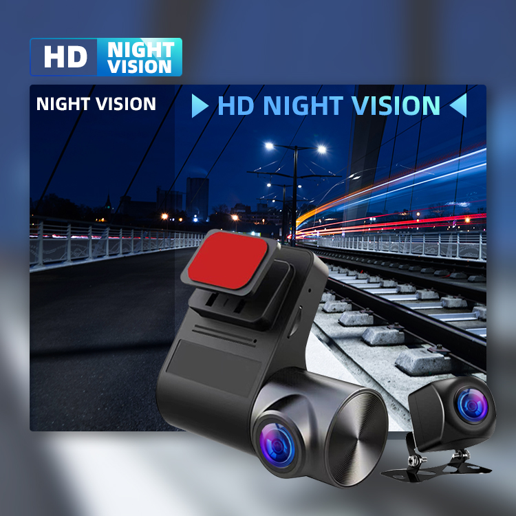 Night Vision 1080P 2 Lens Dashcam Car Back Cam ADAS G Sensor Dash Camera