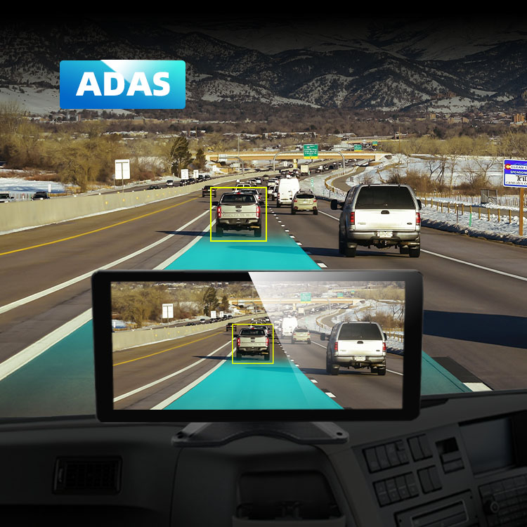 10.36" 4 Channel Car BSD AI ADAS Recorder Monitor With 4 Cameras For Truck/Bus 